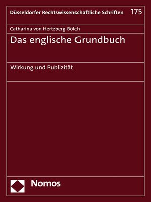 cover image of Das englische Grundbuch